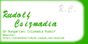 rudolf csizmadia business card